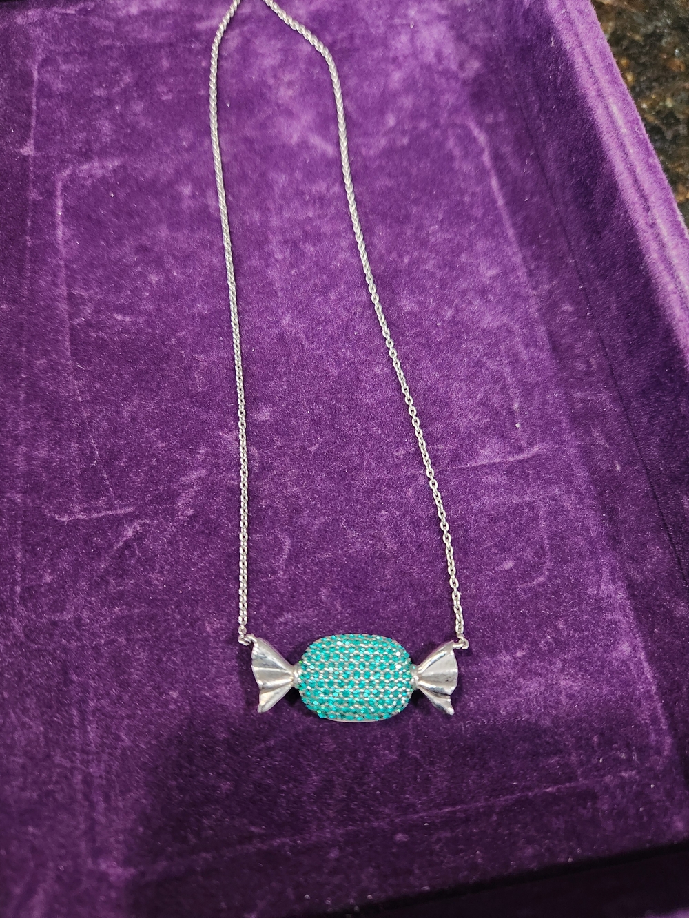SIS (SIMONE I SMITH) Silver Candy Pendant Necklace with Green Crystals